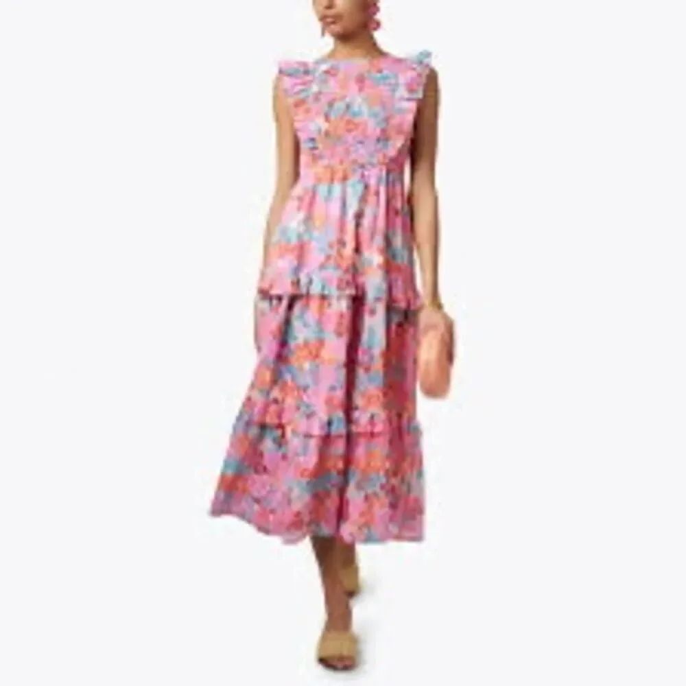 Banjanan Iris smocked midi dress, floral print, size small